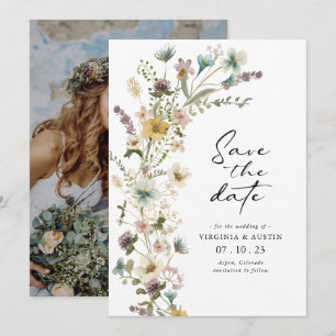 Frühlingsblumen-Foto-Save-The-Date-Karte Save The Date