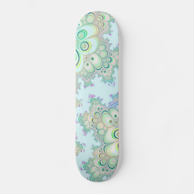 Frühlingsblumen Fraktal Skateboard (Vorderseite)