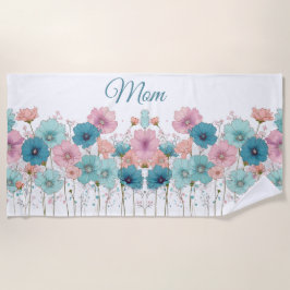 Frühlingsblumen für Mama im Vintage-Stil Strandtuch