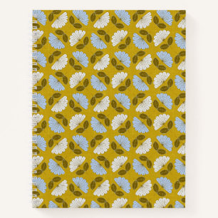 Frühlingsblumen - gelb, blau und weiß notizbuch