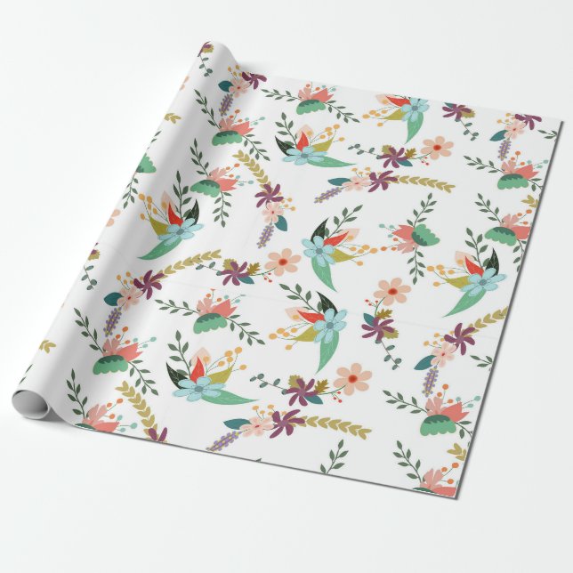 Frühlingsblumen Geschenkpapier (Ungerollt)