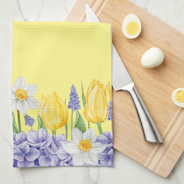 Frühlingsblumen  geschirrtuch (Viertel Falte)