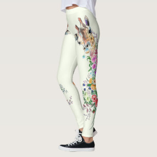 Frühlingsblumen Giraffe Leggings - Custom Colors