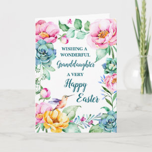 Frühlingsblumen Happy Oaster Grandtochter Feiertagskarte