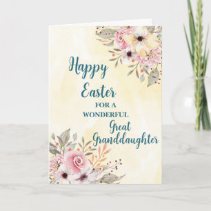 Frühlingsblumen Happy Oster Große Enkeltochter Feiertagskarte