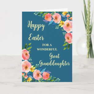 Frühlingsblumen Happy Oster Große Enkeltochter Feiertagskarte