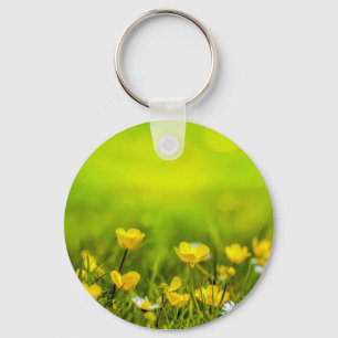 Frühlingsblumen Hintergrund Schlüsselanhänger