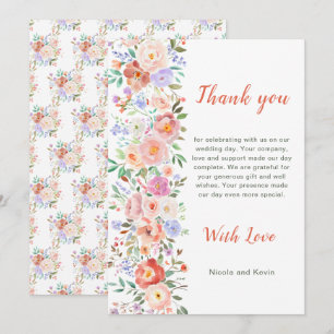 Frühlingsblumen Hochzeit Dankeskarte