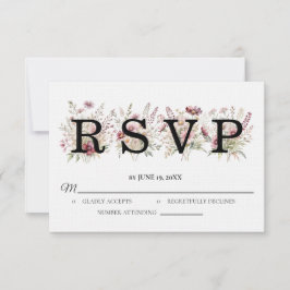 Frühlingsblumen-Hochzeits-RSVP-Karte RSVP Karte