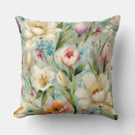 Frühlingsblumen im Stil des Impressionismus Kissen