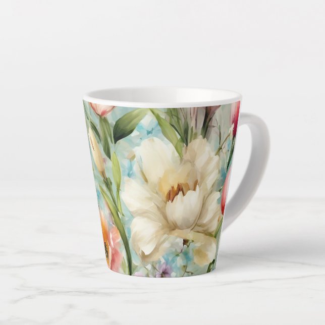 Frühlingsblumen im Stil des Impressionismus Milchtasse (Rechte Ecke)