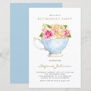 Frühlingsblumen im Teacup Pensionseinladung