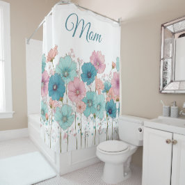 Frühlingsblumen im Vintage-Stil für Mama Duschvorhang