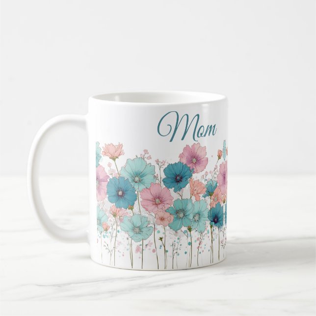Frühlingsblumen im Vintage-Stil für Mama Kaffeetasse (Links)