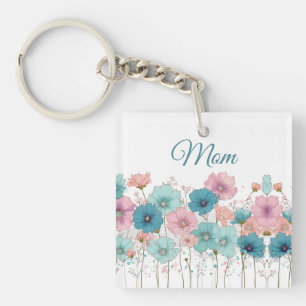 Frühlingsblumen im Vintage-Stil für Mama Schlüsselanhänger