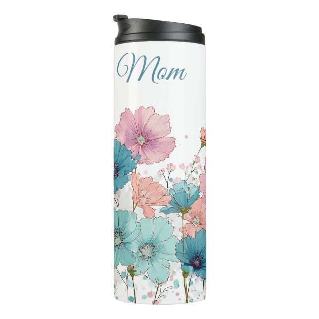 Frühlingsblumen im Vintage-Stil für Mama Thermosbecher (Nach rechts gedreht)