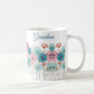 Frühlingsblumen im Vintage-Stil für Oma Kaffeetasse
