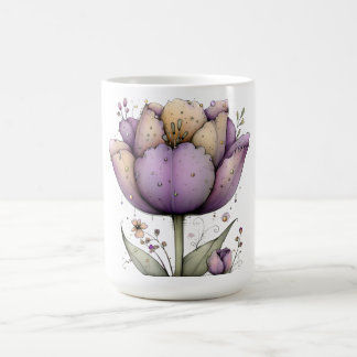 Frühlingsblumen in Lila und Gelb Kaffeetasse