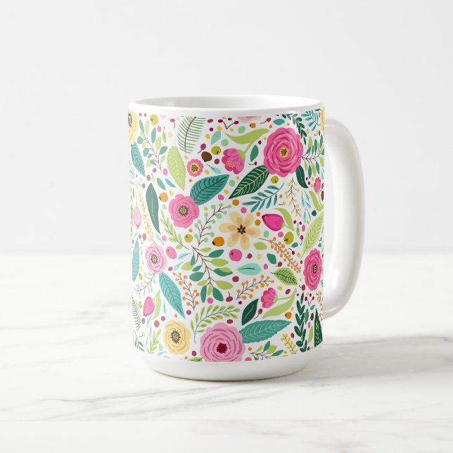 Frühlingsblumen Kaffeetasse (VorderseiteRechts)