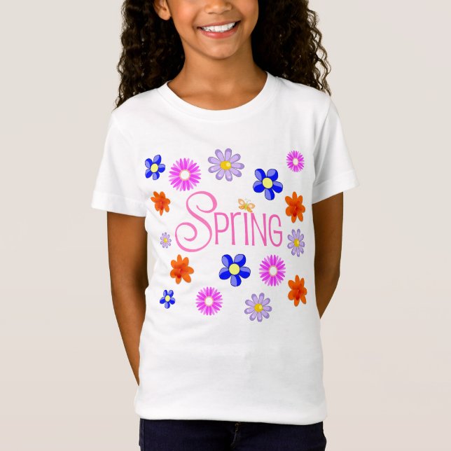 Frühlingsblumen Kinderlicher T - Shirt (Vorderseite)