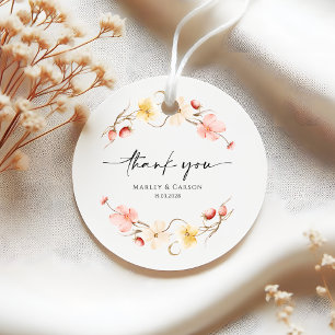 Frühlingsblumen-Kranz-Hochzeit-Dankeschön-Geschenk Geschenkanhänger