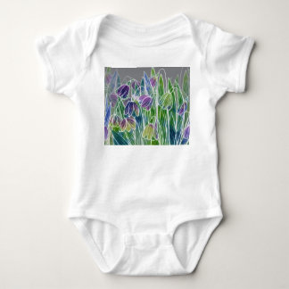 Frühlingsblumen, Kräuter, Aquarellfarben nahtlose Baby Strampler