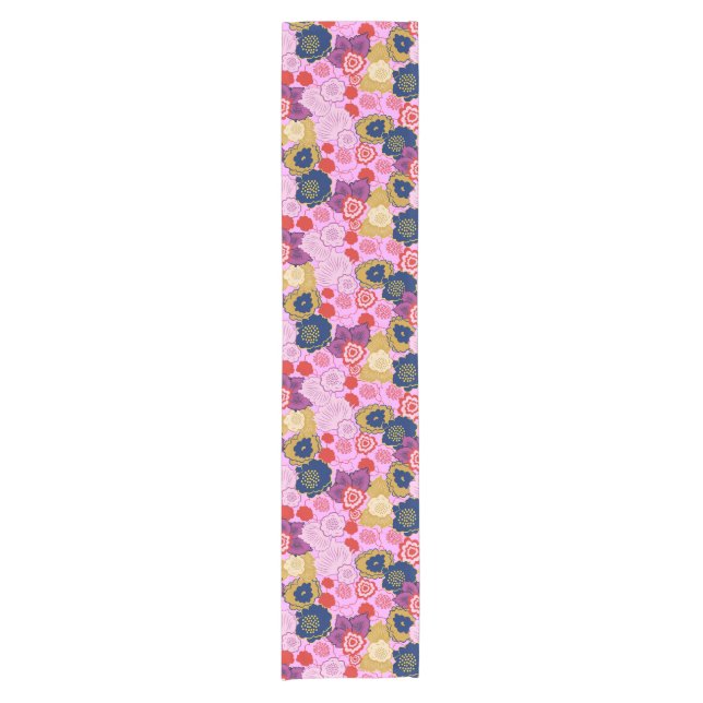 Frühlingsblumen Kurzer Tischläufer (Vorderseite)