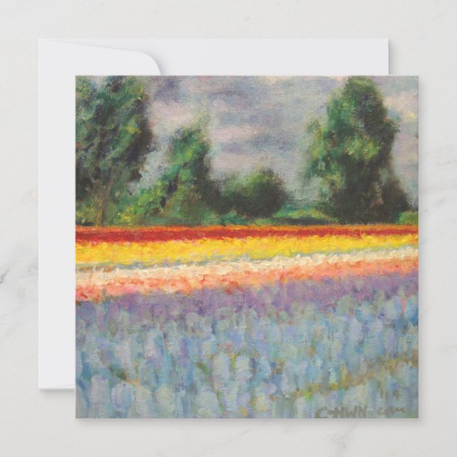 Frühlingsblumen Landschaft Triptychon Malerei 1 vo (Vorderseite)