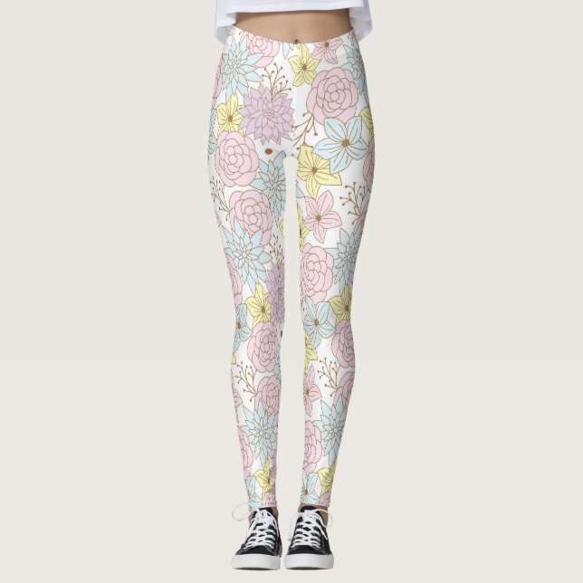 Frühlingsblumen Leggings (Vorderseite)