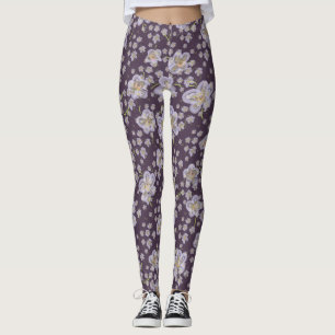 Frühlingsblumen Lila Legierung Leggings
