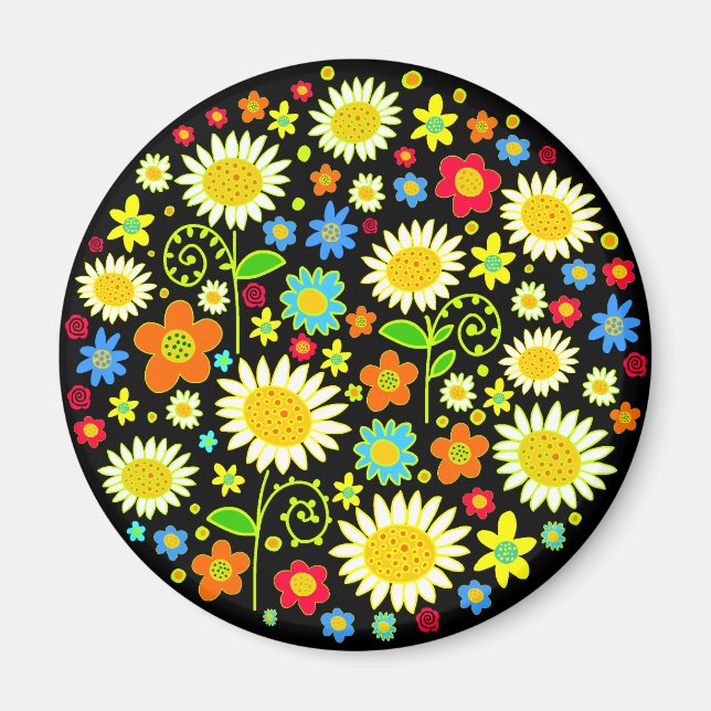 Frühlingsblumen Magnet (Vorne)