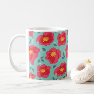 Frühlingsblumen Muster Blau Pink Springtime Tasse