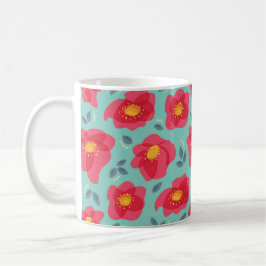 Frühlingsblumen Muster Blau Pink Springtime Tasse