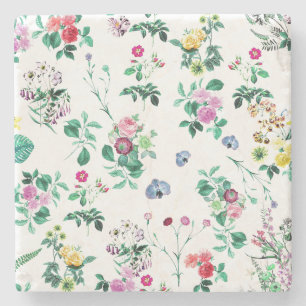 Frühlingsblumen Muster Marmor Untersetzer