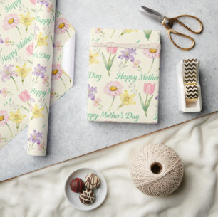 Frühlingsblumen Muttertag Geschenkpapier
