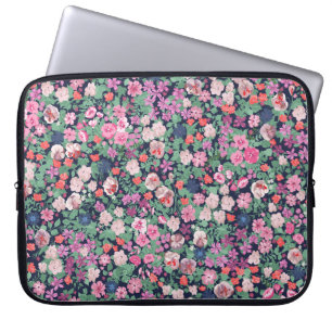 Frühlingsblumen: nahtlose Pflanze drucken. Laptopschutzhülle