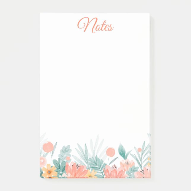 Frühlingsblumen Noten Post-it Klebezettel (Vorderseite)