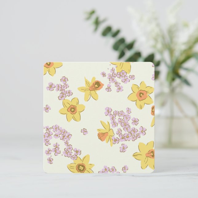 Frühlingsblumen Osterglocke Feiertagskarte (Stehend Vorderseite)