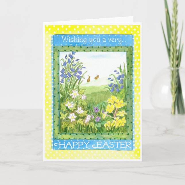 Frühlingsblumen Osterkarte Feiertagskarte (Vorderseite)