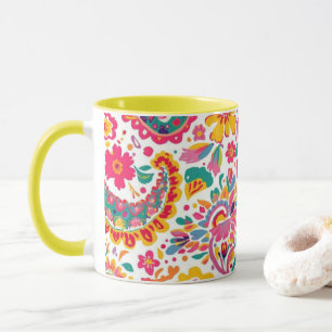 Frühlingsblumen-Paisley Tasse