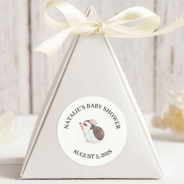 Frühlingsblumen Pink Butterfly Baby Dusche Classic Runder Aufkleber (Von Creator hochgeladen)