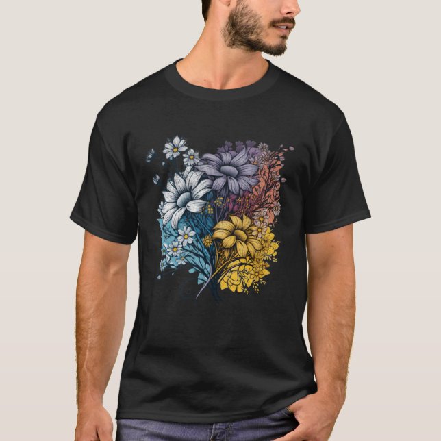 Frühlingsblumen prägen die niedliche Natur T-Shirt (Vorderseite)