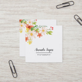 Frühlingsblumen Quadratische Visitenkarte