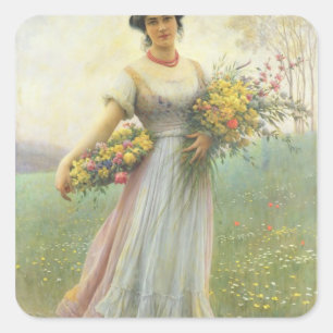 Frühlingsblumen Quadratischer Aufkleber