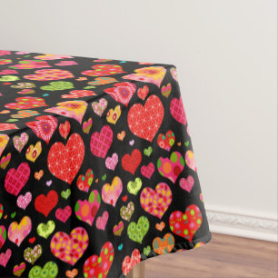 Frühlingsblumen Regenbogen Liebe Herzen Tischdecke