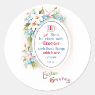 Frühlingsblumen Religiöse Vintage Ostern Runder Aufkleber