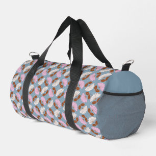 Frühlingsblumen - rosa, blau und weiß duffle bag