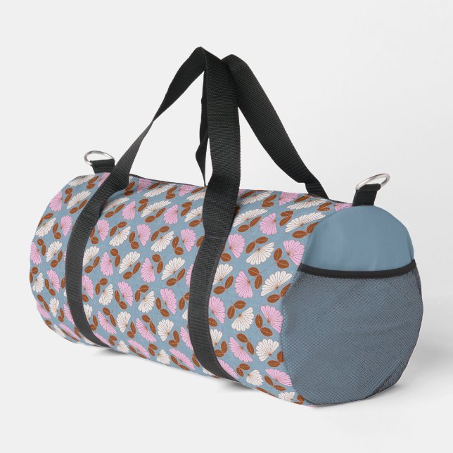 Frühlingsblumen - rosa, blau und weiß duffle bag (Rechte Ecke)