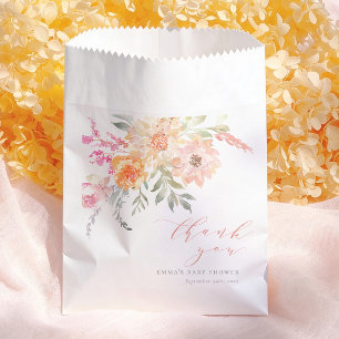 Frühlingsblumen Rosa Mädchen Baby Shower Dankeschö Geschenktütchen