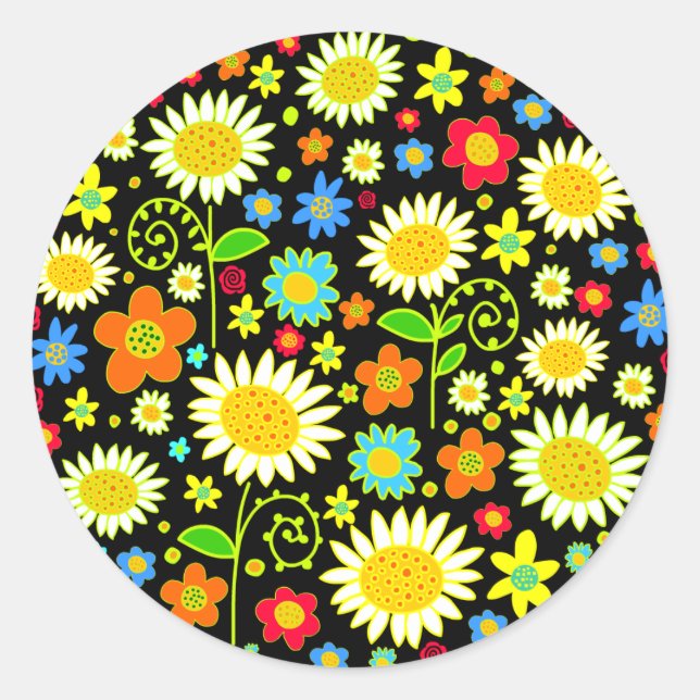 Frühlingsblumen Runder Aufkleber (Vorderseite)